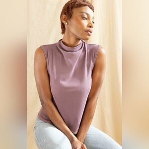 SOLD Ribbed purple open back tank